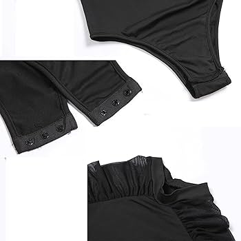 Amazon.co.jp: メッシュボディスーツ クルーネックジャンプ